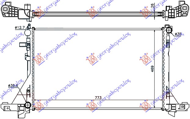 HLADNJAK MOTORA 2.3 CDTi (+/-AC) (775x487) (NRF)