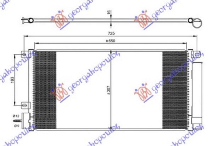 HLADNJAK KLIME 1.4i 16v TURBO BENZIN (650x310x16) (MARELLI)