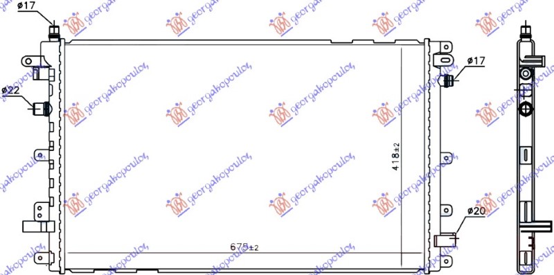 HLADNJAK MOTORA DODATNI HIBRID (675x435x