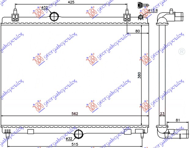 HLADNJAK MOTORA 1.6 THP-VTI BENZIN - 1.6 Hdi/2.0 HDi/BLUEHDi DIZEL (MAN) (380x56