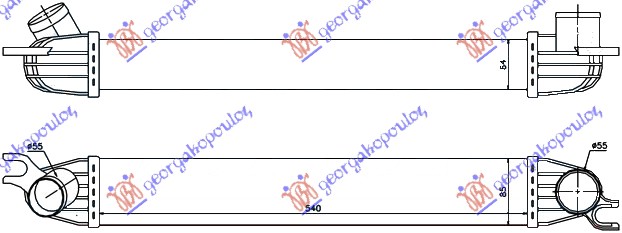 HLAD INTERC. 1.6i-16VS-1.6TD(54x8.5x6.4)