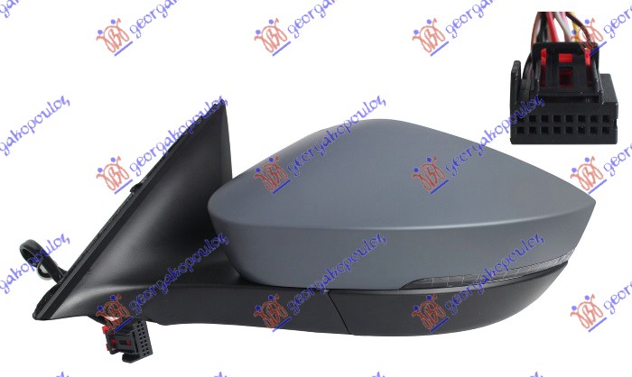 RETROVIZOR ELEKTRICNI SA GREJ. PM (ELEKTRO-SKLOPIV) (MIGAVAC) (SAMOZATAMNJIVANJE - LEVO