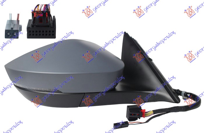 RETROVIZOR ELEKTRICNI SA GREJACEM PM (ELEKTRO-SKLOPIV) (MIGAVAC) (MRTAV UGAO) (8 - DESNO