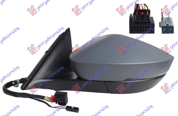 RETROVIZOR ELEKTRICNI SA GREJACEM PM (ELEKTRO-SKLOPIV) (MIGAVAC) (MRTAV UGAO) (S - LEVO