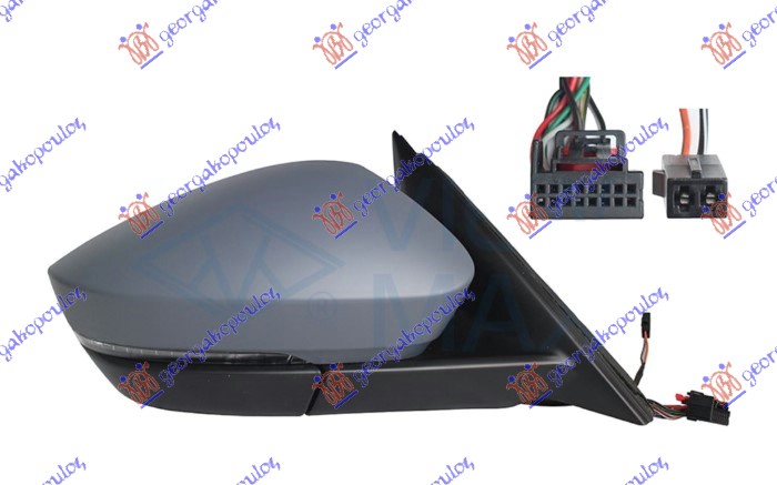 RETROVIZOR ELEKTRICNI SA GREJACEM PM (ELEKTRO-SKLOPIV) (MIGAVAC) (MRTAV UGAO) (1 - DESNO