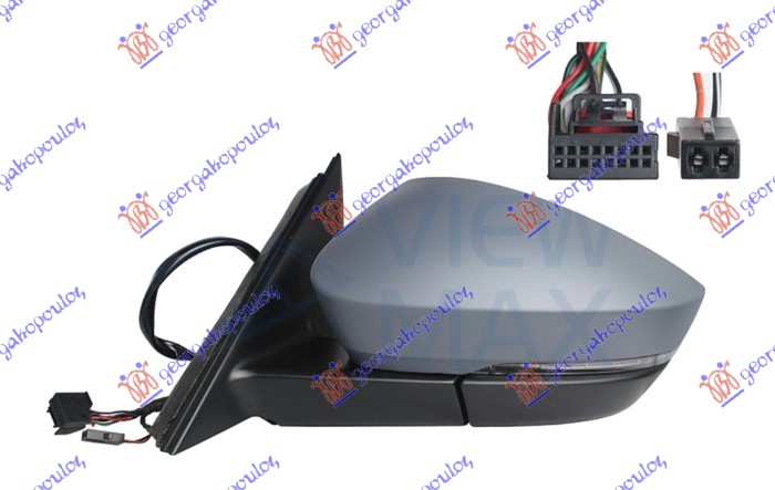 RETROVIZOR ELEKTRICNI SA GREJACEM PM (ELEKTRO-SKLOPIV) (MIGAVAC) (MRTAV UGAO) (1 - LEVO