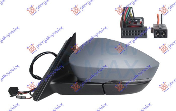 RETROVIZOR ELEKTRICNI SA GREJACEM PM (ELEKTRO-SKLOPIV) (MIGAVAC) (SVETLO) (MRTAV - LEVO
