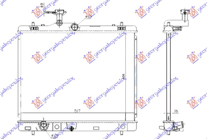 HLADNJAK MOTORA 1.2/1.4/1.6 BENZIN (400x540x16) (JAPAN) (KOYO)