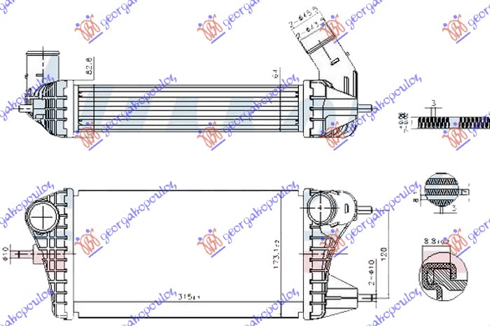 HLAD. INTERKULERA 1.0 HIBRID 315x173x64 