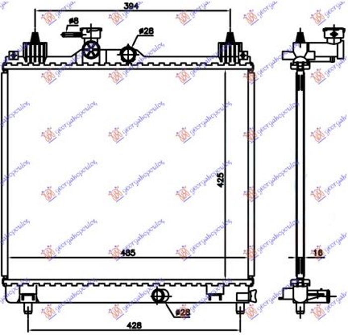 HLADNJAK MOTORA 1.2 BENZIN (425x485x16) 