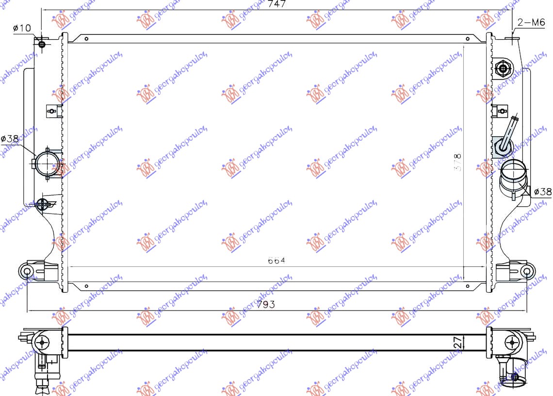 HLADNJAK TOYOTA AVENSIS 08- 22 D4D AUTOMATIK / VERSO