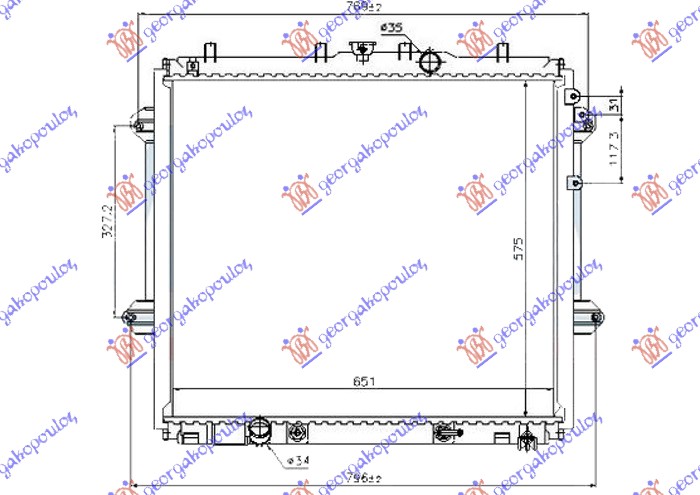 HLAD. MOTORA 4.0 BEN AUTO (570x650x26)  