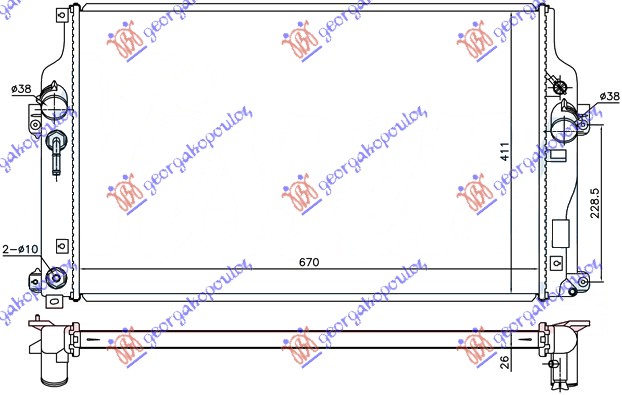 HLAD.MOTORA 2.2 D4D M/A (67x43x2.7)