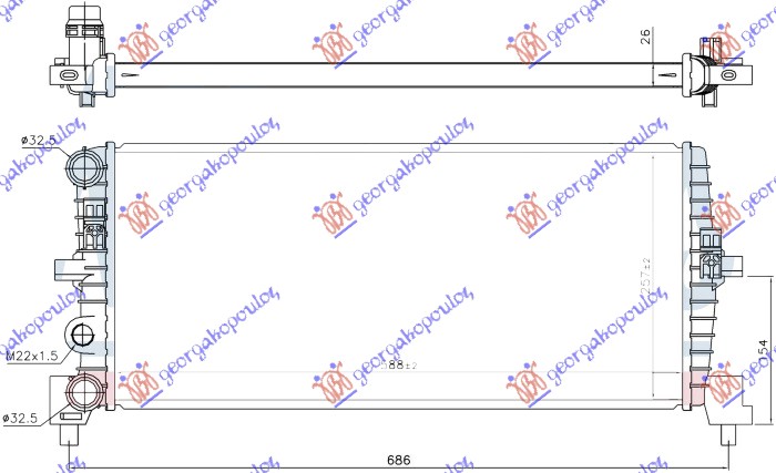 HLADNJAK MOTORA 1.0 Tsi BEN (590x260x26)