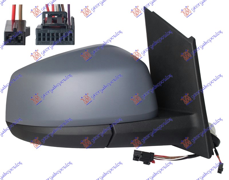 RETROVIZOR ELEKTRICNI SA GREJACEM PM (ELEKTRO-SKLOPIV) (MRTAV UGAO) (9 PIN) (A K - DESNO
