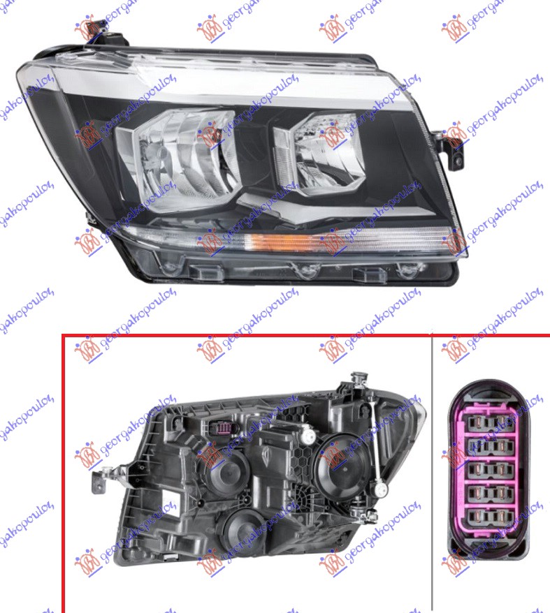 FAR ELEKTRICNI (H7/H15) (HELLA) - DESNO