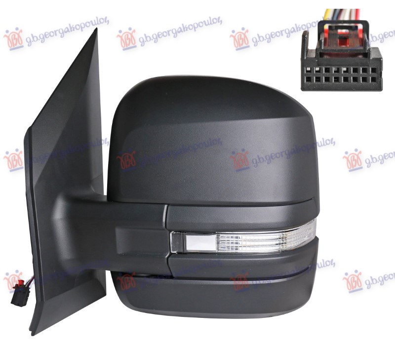 RETROVIZOR MEHANICKI KRATKI (MIGAVAC) (6 PIN) (A KVALITET) (KONVEKSNO STAKLO)