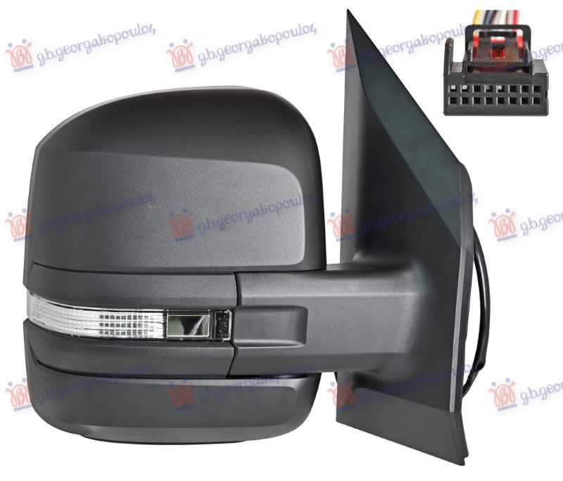 RETROVIZOR ELEKTRICNI SA GREJACEM KRATKI (MIGAVAC) (6 PIN) (A KVALITET) (KONVEKS