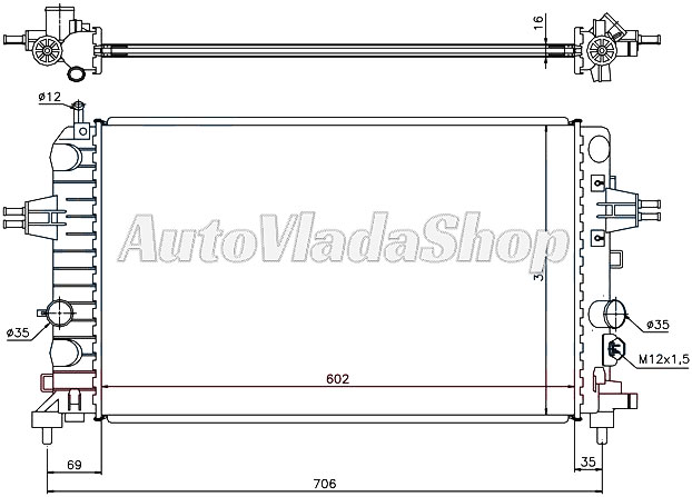 HLADNJAK MOTORA 1.6CC 16V (+/-?C) (60x37)