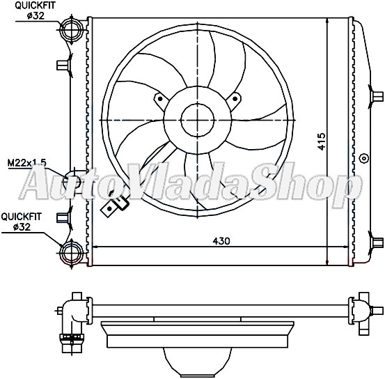 HLADNJAK POLO VI 12-14FSI 10/01-  SA VENTILATOROM