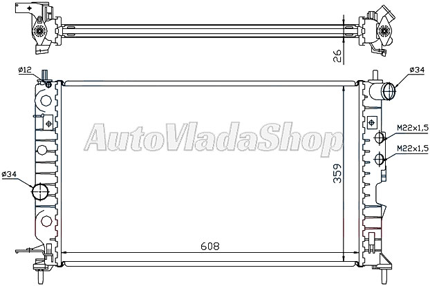 HLADNJAK MOTORA 1.6/1.8 16V (+/-AC) (61x37)