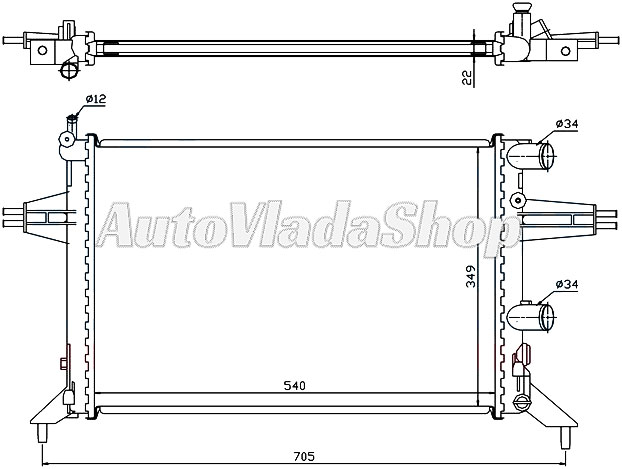 HLADNJAK MOTORA 1.2cc (-AC) (54x38)