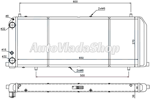 HLADNJAK MOTORA 1.8CC (66x27)