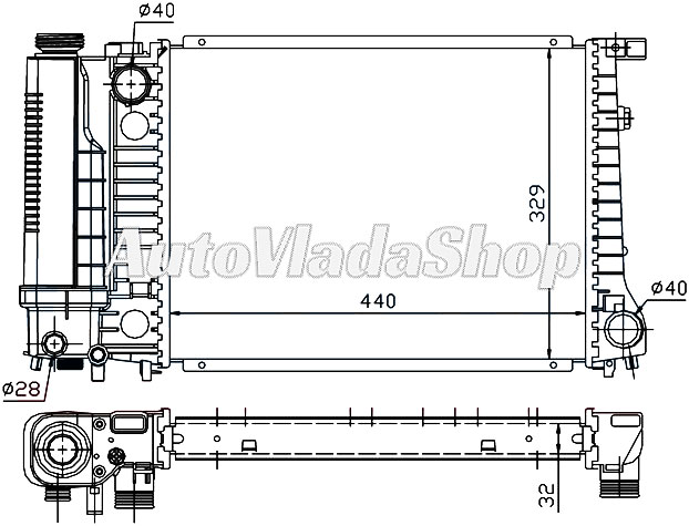 HLADNJAK MOTORA ZA SVE MODELE BENZIN (MAN) (-AC) (440x330x32)