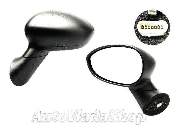 RETROVIZOR ELEKTRICNI SA GREJACEM CRNI (KONVEKSNO STAKLO) - LEVO