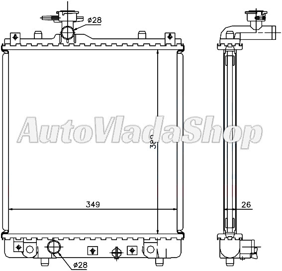 HLADNJAK MOTORA 1.0/1.2 BENZIN (MAN) (375x380x34) (OTVOREN SISTEM) (MEHANICKI SP