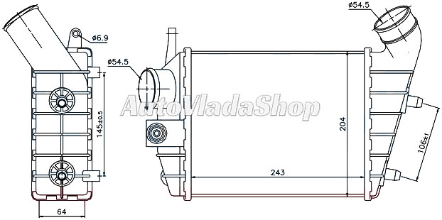 HLADNJAK INTERKULERA 1.9/2.4 JTD (240x195x62)