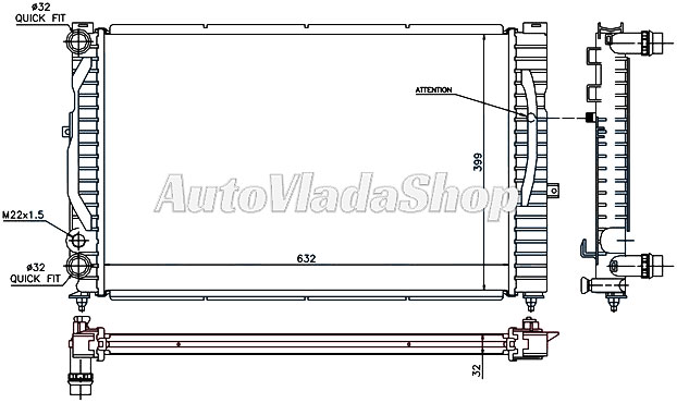 HLADNJAK MOTORA BENZIN/ 1.9T Di DIZEL (MAN) (+/-AC) (63x41)