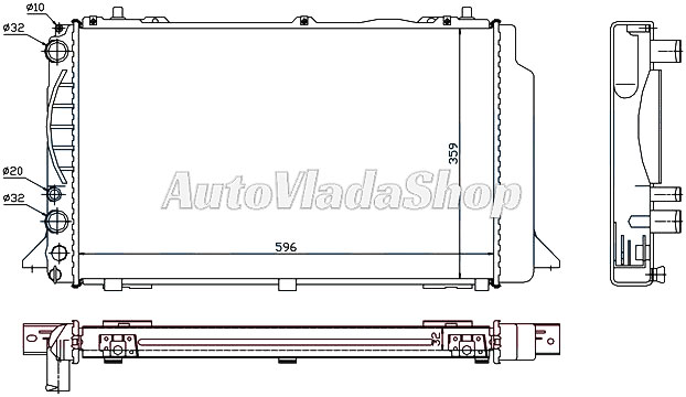 HLADNJAK MOTORA 1.6/2.0 BENZ / 1.9 Tdi (59.6x35.8x44)