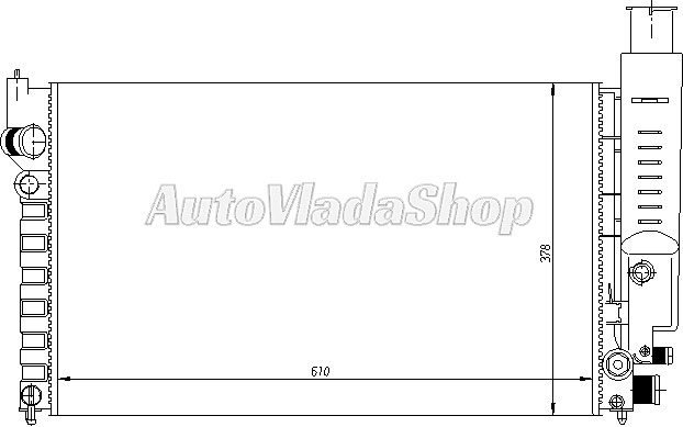 HLADNJAK MOTORA 1.6/1.9cc (MAN/AUTO) (+/-AC) (61x35.9)