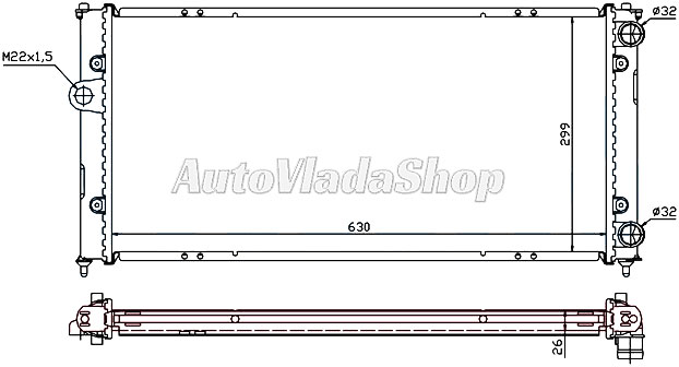HLADNJAK MOTORA 1.6 8V/1.8 16V/2.0 (63x32)