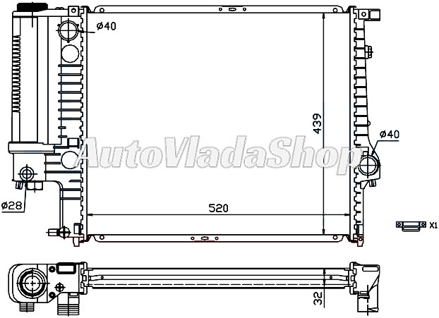 HLADNJAK MOTORA ZA SVE MODELE (MAN) (+/-AC) (52x44)