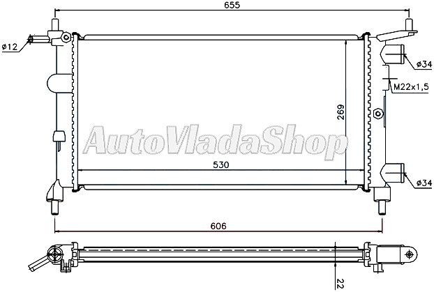 HLADNJAK MOTORA 1.0/1.2 (-AC) (53x28) 97-