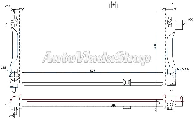 HLADNJAK MOTORA 1.4/1.6CC (53x28)