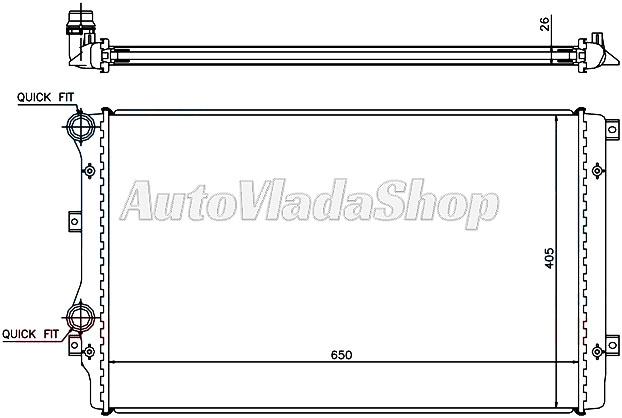 HLADNJAK MOTORA 1.4 TSi BENZIN / 1.9 TDi DIZEL (650x410) (MEHANICKI SPOJ)
