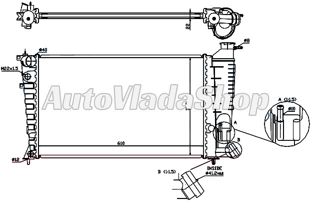 HLADNJAK PEUGEOT 306 I 18D-19D    12/95-03/97