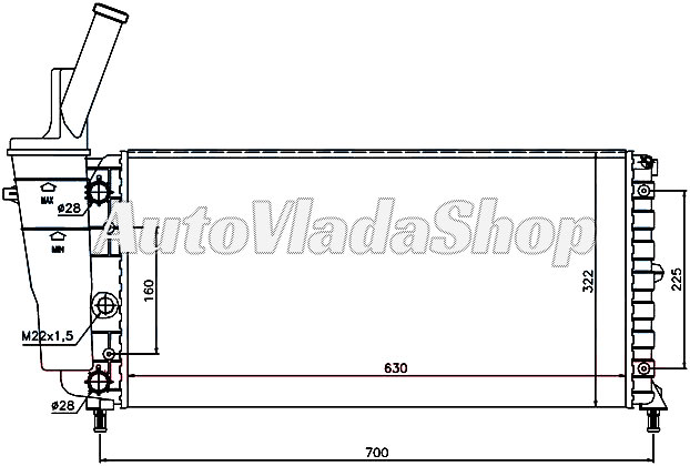 HLADNJAK MOTORA (85) 16V GT TURBO (ICE) ( 63.2x32.2) 97-