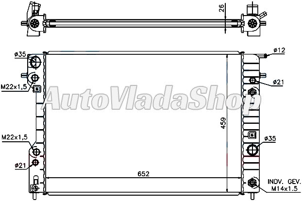 HLADNJAK MOTORA 1.0/1.2 (37.5x38) (MADJARSKA) (ZATVOREN SISTEM) (VALEO)