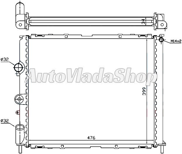 HLADNJAK RENAULT CLIO II  14-16-20 AC+  /  20-19D AC-