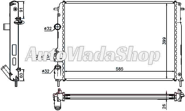 HLADNJAK RENAULT MEGANE I 14-16-18 AC+ 01/02-