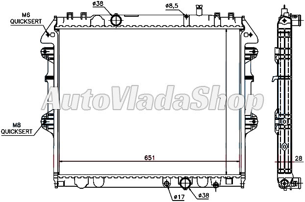 HLADNJAK MOTORA 2.5 T.D. (MAN) (52.5x63.5) SA POKLOPCEM