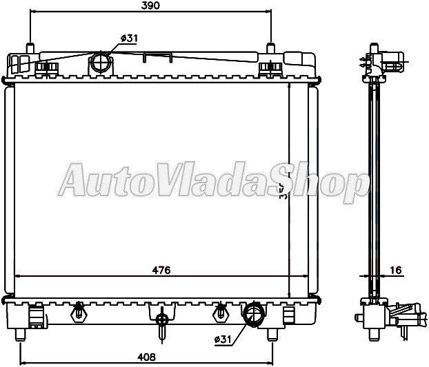 HLADNJAK TOYOTA YARIS 05-  10-13 AC+/- AUTOMATIK