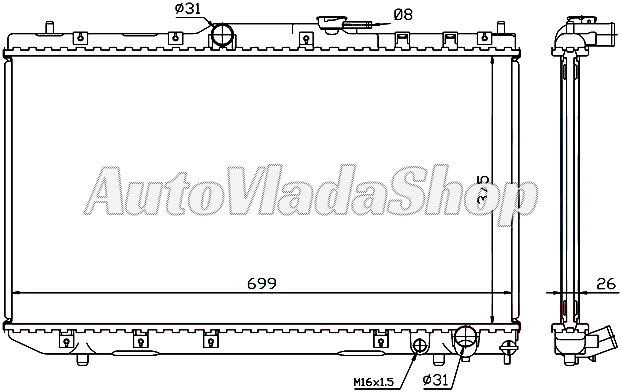 HLADNJAK TOYOTA AVENSIS I  22D-20TD AC+/-