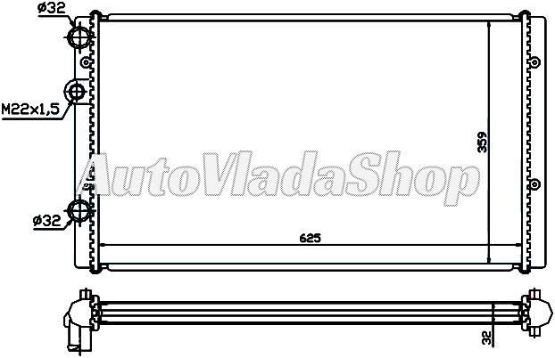 HLADNJAK VW POLO IV 13-14-16-19D AC+   10/94-09/99