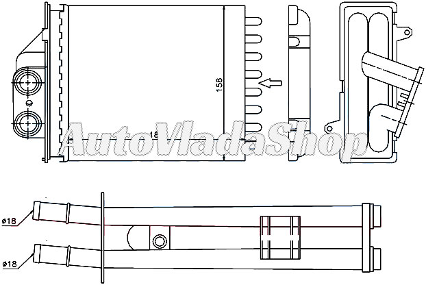GREJAC KABINE (M) (+/-AC) (180x157) (KOMPLET SA CEVIMA)