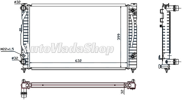 HLADNJAK MOTORA BENZIN / 1.9 TDi DIZEL (AUTO) (+/-AC) (63x41)